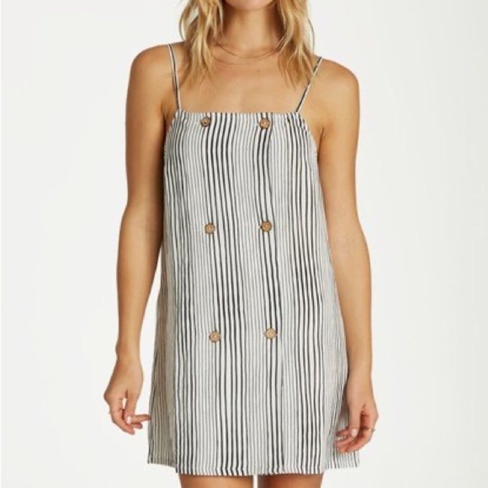 Billabong Suit Up Striped Mini Dress - S